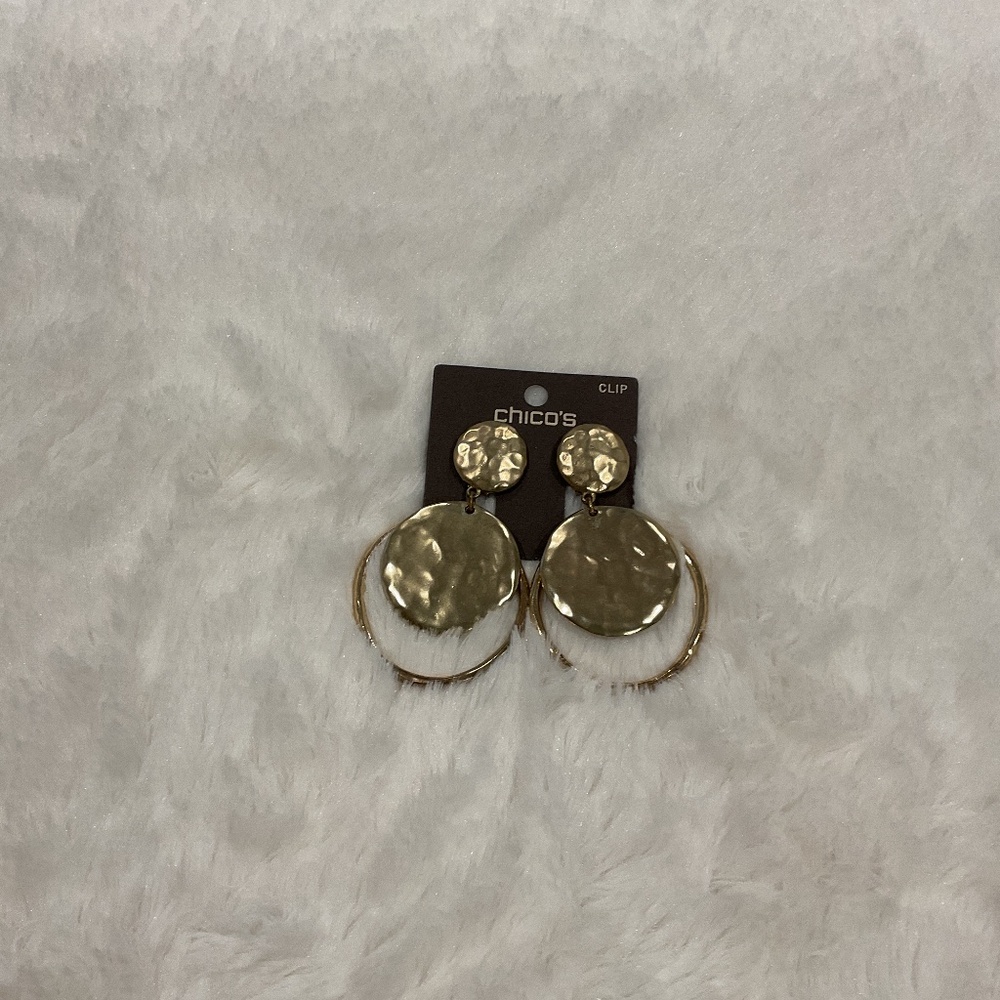 Chico’s Gold Tone Kelsey Clip On Earrings